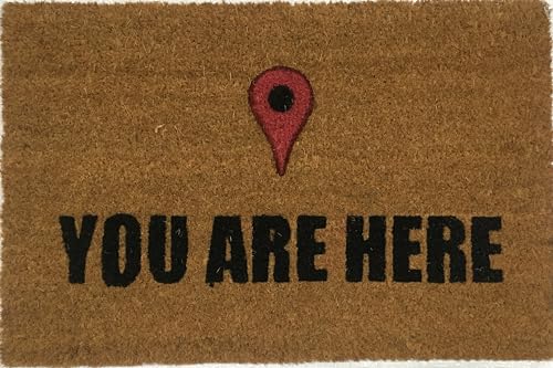 Koko Doormats Fussmatte aussenbereich - Türmatte außen kokosmatte mit antirutsch PVC - Fußmatte lustig Your Are Here Design - Outdoor Doormat - Größe: 60 x 40 x 1.5 cm. von KOKO DOORMATS