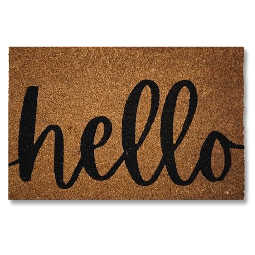 koko doormats Fussmatte aussen - Türmatte außen kokosmatte mit antirutsch PVC - Fußmatte lustig Hellodesign - Outdoor Doormat - Größe: 60 x 40 x 1.5 cm. von koko doormats