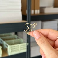 Goldene Büroklammern Flugzeug | 5 Stück Metall Binder Clips Stationery von kokoandlynn