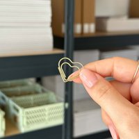 Goldene Büroklammern Herz | 5 Stück Metall Binder Clips Stationery von kokoandlynn