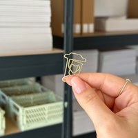 Goldene Büroklammern Kaffeebecher | 5 Stück Metall Binder Clips Stationery von kokoandlynn