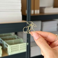 Goldene Büroklammern Kirschen | 5 Stück Metall Binder Clips Stationery von kokoandlynn