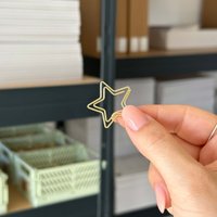 Goldene Büroklammern Stern | 5 Stück Metall Binder Clips Stationery von kokoandlynn