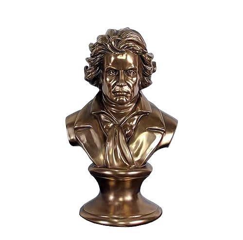 koliyn Ludwig Van Beethoven Statue Skulptur, Kaltguss Kupfer Harz Handwerk Büro Bar Café Desktop-Dekoration 11.4X6.7X4.9in von koliyn