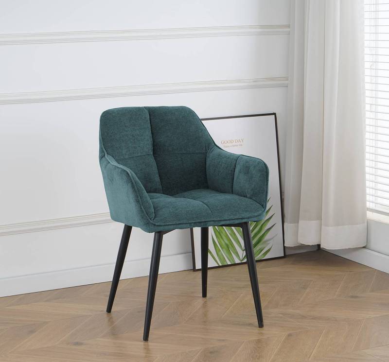 home24 Armlehnenstuhl Sened 2er-Set 49 x 85 x 59cm Blau/Petrol von home24