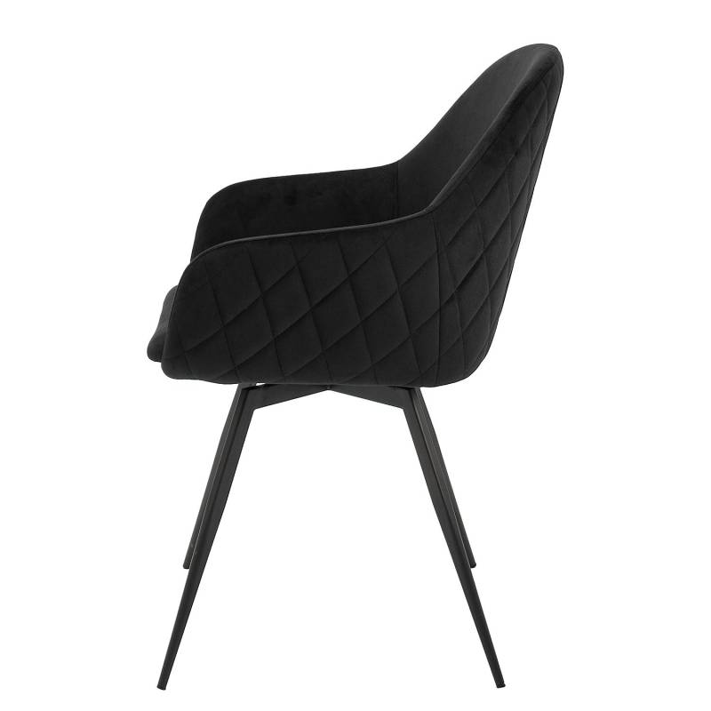 home24 Armlehnenstuhl Vander 59 x 86 x 60cm Schwarz/Schwarz von home24