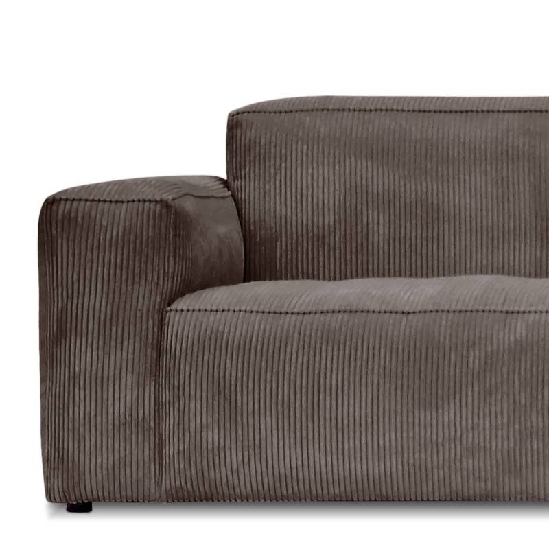 home24 Ecksofa mit Longchair Braun Cordstoff Lola 335 x 75 x 167cm Ecke davorstehend rechts Natur von home24