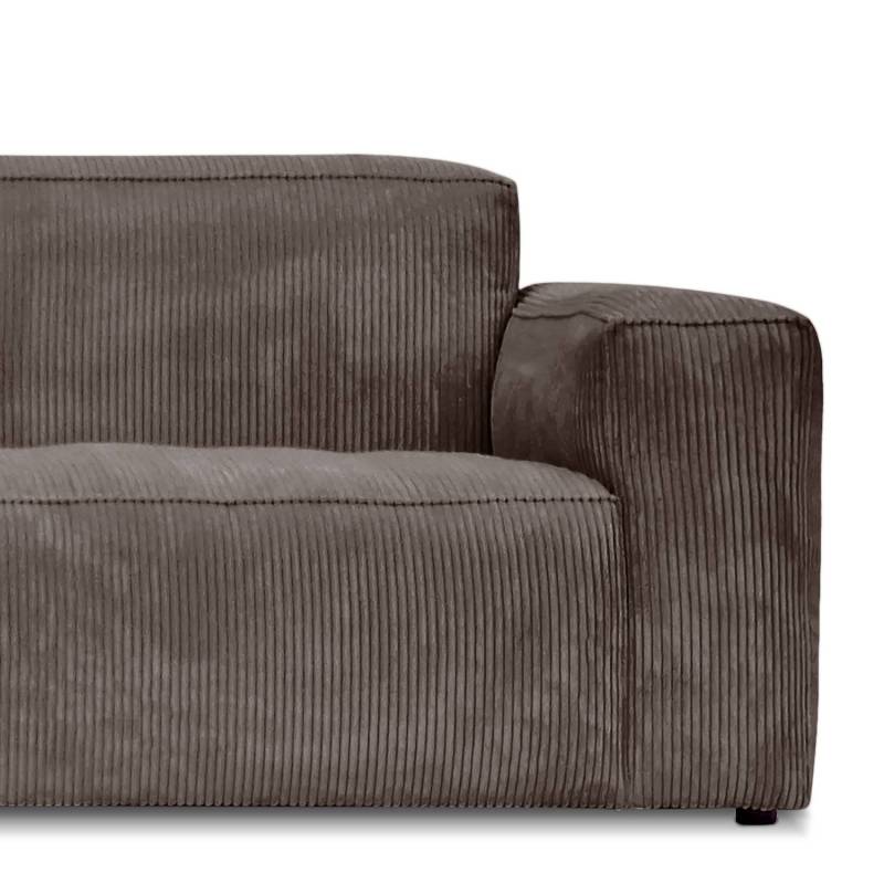 home24 Ecksofa mit Longchair Braun Cordstoff Lola 335 x 75 x 167cm Ecke davorstehend links Natur von home24