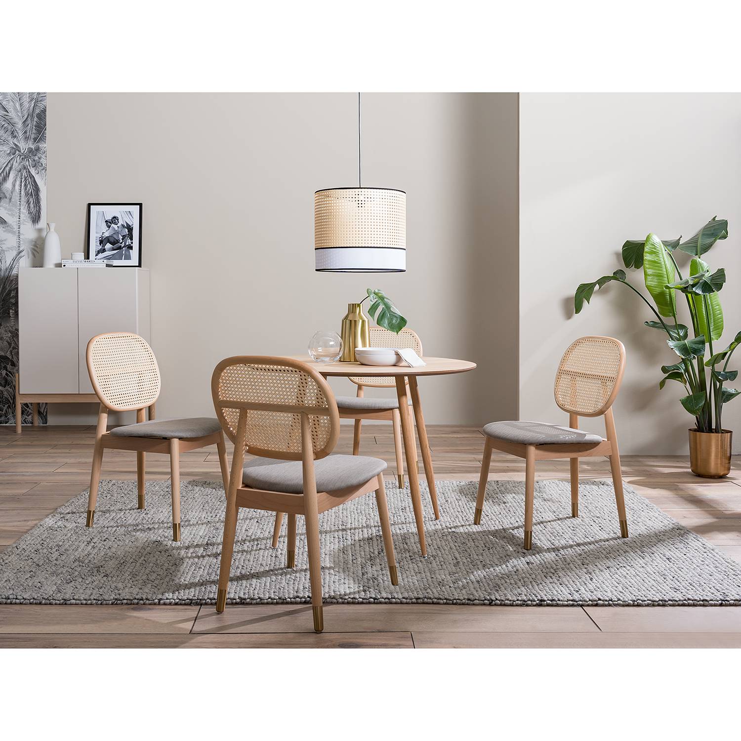 home24 Esszimmerstuhl Coy 2er-Set 55 x 84 x 48cm Braun/Cappuccino von home24