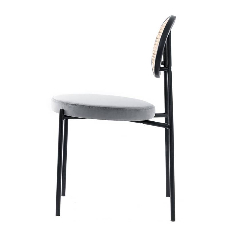home24 Esszimmerstuhl Davie 2er-Set 54 x 84 x 45cm Grau/Lichtgrau von home24