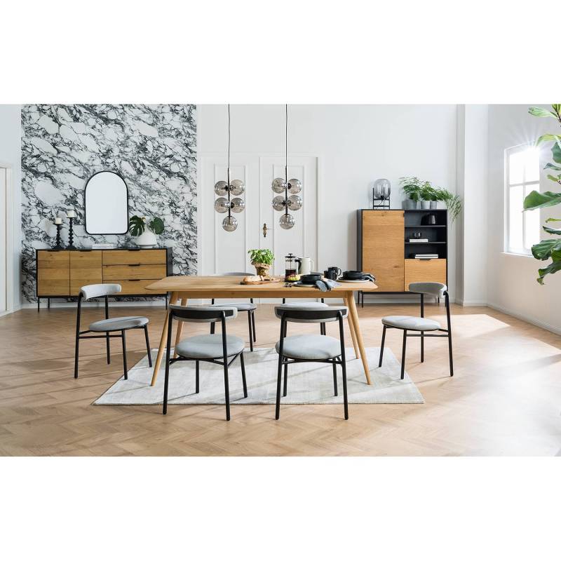 home24 Esszimmerstühle Strator 2er Set 54 x 73 x 48cm Grau/Grau von home24