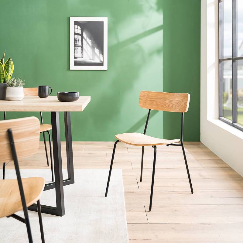 home24 Esszimmerstuhl Harvi 2er-Set 47 x 77 x 52cm Beige von home24