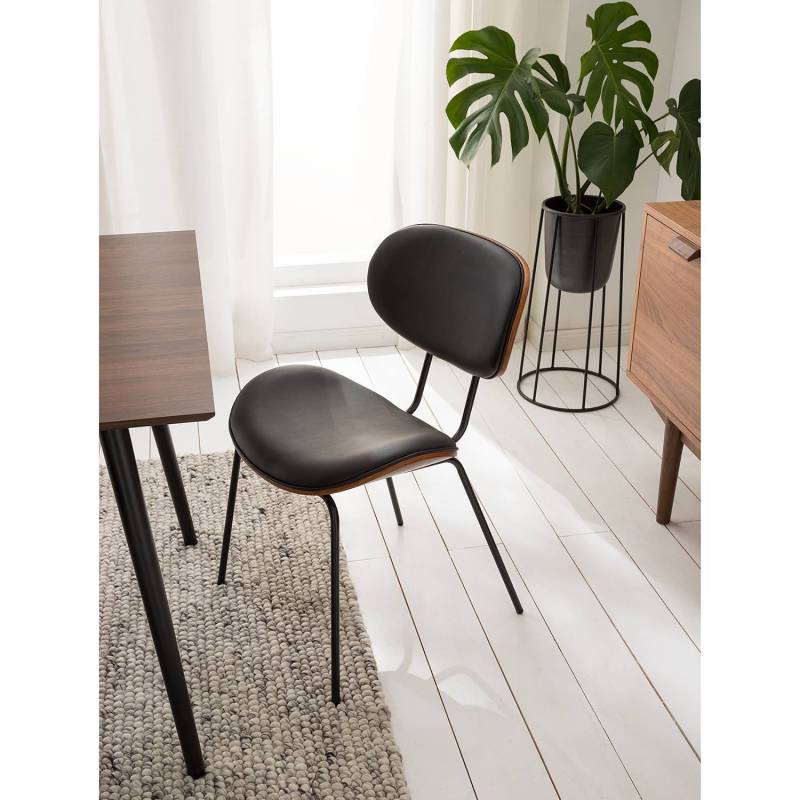 home24 Esszimmerstuhl Hossa 2er-Set 51 x 79 x 57cm Schwarz von home24