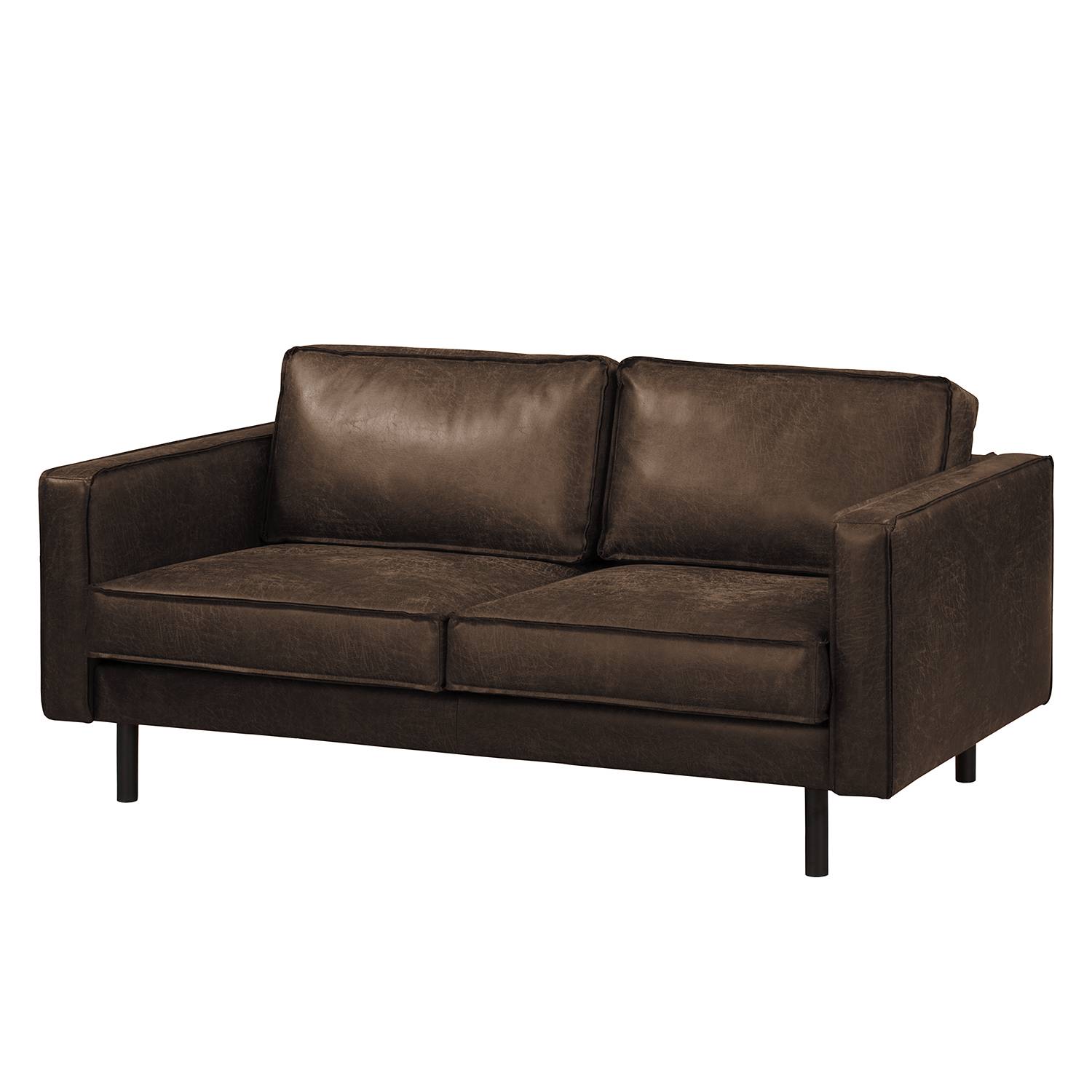 ars manufacti Sofa Fort Dodge 2-Sitzer Braun Kunstleder 167x81x96 cm von kollected