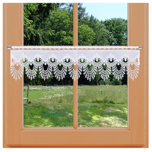 Feenhaus-Scheibengardine Nastja aus Vogtländischer Spitze - Landhaus-Scheibenhänger mit Fächerspitze weiß | klassische Spitzengardine handgefertigt | rustikal-moderne Bistro-Gardine HxB 20 x 67 cm Feenhaus-Scheibengardine Nastja aus Vogtländischer Spitze - Landhaus-Scheibenhänger mit Fächerspitze weiß | klassische Spitzengardine handgefertigt | rustikal-moderne Bistro-Gardine HxB 20 x 67 cm von kollektion MT