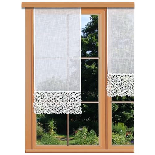 Flächenvorhang Carmelita mit Vogtländischer Spitze weiß | Landhaus-Flächengardine in Käseleinenoptik | Schiebepaneele mit moderner Stickerei handgefertigt | Schiebegardine Höhe x Breite 125 x 40 cm Flächenvorhang Carmelita mit Vogtländischer Spitze weiß | Landhaus-Flächengardine in Käseleinenoptik | Schiebepaneele mit moderner Stickerei handgefertigt | Schiebegardine Höhe x Breite 125 x 40 cm von kollektion MT