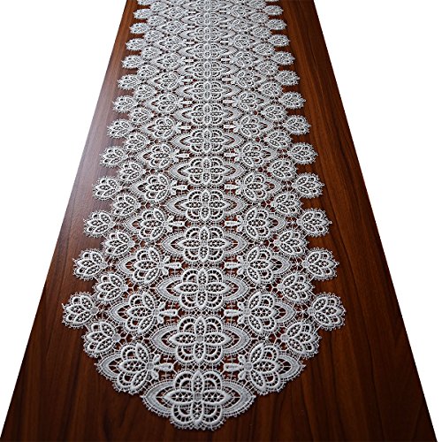 Luftspitzen-Tischdecke Reni Echte Traditionelle Plauener Spitze Tischläufer in naturfarben 41 x 100 cm von kollektion MT