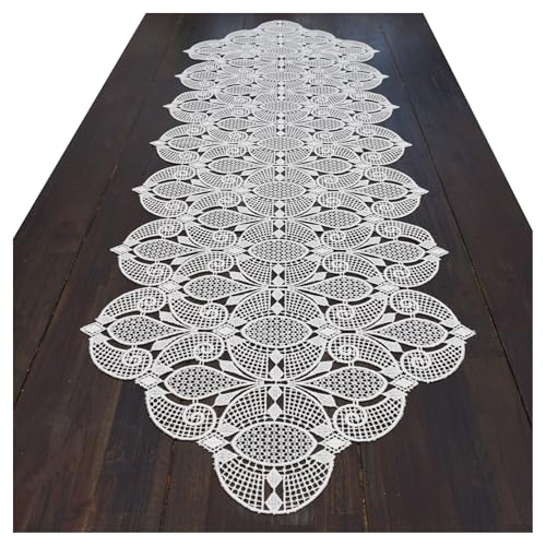 Tischläufer Tilda aus Vogtländischer Spitze in Natur | Moderne Tischdecke mit zeitlosen Ornamenten | Elegantes Tischband aus Luftspitzen-Stickerei | Tischdeko Länge x Breite 160 x 46 cm Tischläufer Tilda aus Vogtländischer Spitze in Natur | Moderne Tischdecke mit zeitlosen Ornamenten | Elegantes Tischband aus Luftspitzen-Stickerei | Tischdeko Länge x Breite 160 x 46 cm von kollektion MT