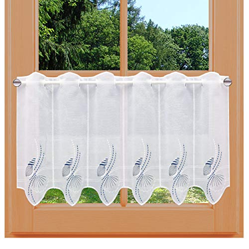 kollektion MT Maritime Scheibengardine Fabia Scheibenhänger mit Muscheln Echte Vogtländischer Spitze Badgardine 45 x 96 cm von kollektion MT