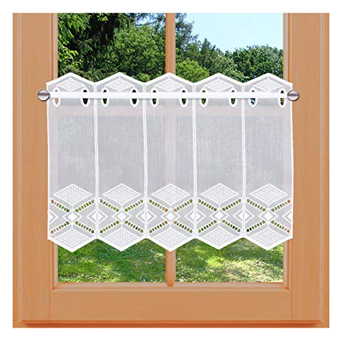 Scheibengardinen Kurzgardine Cynthia Feenhausgardine Vogtländischer Spitze weiß Stickerei und Lochstickerei auf leichtem Käseleinen 30 x 96 cm Scheibengardinen Kurzgardine Cynthia Feenhausgardine Vogtländischer Spitze weiß Stickerei und Lochstickerei auf leichtem Käseleinen 30 x 96 cm von kollektion MT