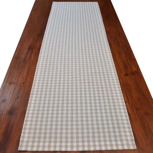 Tischläufer Hannah hochwertige Landhaus-Tischdecke beige-weiß kariert | weiche rustikale Tischdeko Karo-Muster | langlebig, pflegeleicht Küche und Ferienhaus | Tischband Länge x Breite 140 x 40 cm Tischläufer Hannah hochwertige Landhaus-Tischdecke beige-weiß kariert | weiche rustikale Tischdeko Karo-Muster | langlebig, pflegeleicht Küche und Ferienhaus | Tischband Länge x Breite 140 x 40 cm von kollektion MT