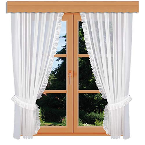 kollektion MT 2er Pack Seitelschal Falbelgardine Salome Weiss Vorhänge mit Raffbändern 145 x 155 cm kollektion MT 2er Pack Seitelschal Falbelgardine Salome Weiss Vorhänge mit Raffbändern 145 x 155 cm von kollektion MT