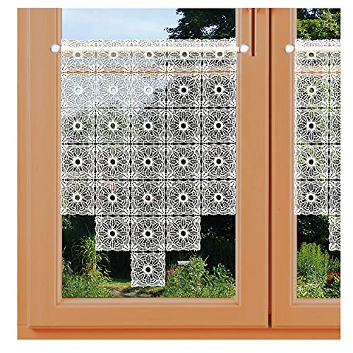 kollektion MT Landhaus-Scheibenhänger Asra in Natur Plauener Luftspitzenstickerei mit Blumenmotiv 53 x 37 cm von kollektion MT