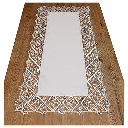 kollektion MT Luftspitzen-Rahmendecke Sissi Tischläufer aus Vogtländischer Spitze in Natur mit Ornamenten 105 x 43 cm kollektion MT Luftspitzen-Rahmendecke Sissi Tischläufer aus Vogtländischer Spitze in Natur mit Ornamenten 105 x 43 cm von kollektion MT
