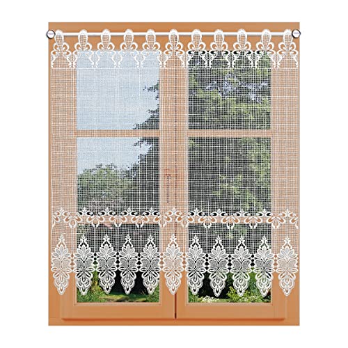 kollektion MT Luftspitzengardine Farisa Scheibenhänger aus Echter Vogtländischer Spitze Scheibengardine in Natur 90 x 64 cm von kollektion MT