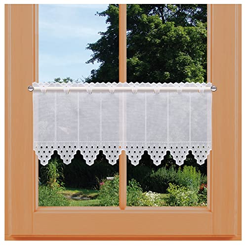 kollektion MT Scheibengardine Paula Vogtländischer Spitze weiß moderner Scheibenhänger Lochstickerei Wabenmuster 30 x 64 cm kollektion MT Scheibengardine Paula Vogtländischer Spitze weiß moderner Scheibenhänger Lochstickerei Wabenmuster 30 x 64 cm von kollektion MT