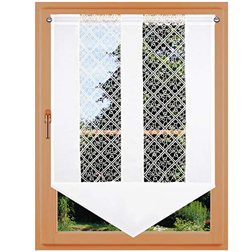 kollektion MT Scheibenhänger Sissi mit Einsatz aus echter Vogtländischer Spitze Flächengardine weiß 100 x 45 cm von kollektion MT