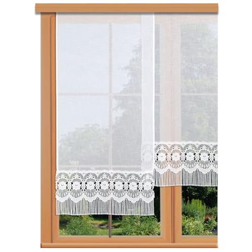 Schiebepaneele Amalia mit Echter Vogtländischer Spitze in weiß Landhaus-Flächengardine in Käseleinenoptik Schiebevorhang mit Perlenschnurfransen 80 x 55 cm Schiebepaneele Amalia mit Echter Vogtländischer Spitze in weiß Landhaus-Flächengardine in Käseleinenoptik Schiebevorhang mit Perlenschnurfransen 80 x 55 cm von kollektion MT