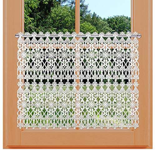kollektion MT Spitzengardine Gerda aus echter rustikaler Vogtländischer Spitze Panneaux mit Stangendurchzug 26 x 121 cm von kollektion MT