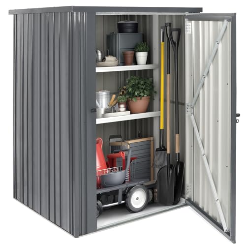 Cobertizo de jardín al aire Libre gris 110x110x160 cm almacén de Acero galvanizado metálico Material duradero cobertizo sólido Cobertizo de jardín al aire Libre gris 110x110x160 cm almacén de Acero galvanizado metálico Material duradero cobertizo sólido von kollyseek