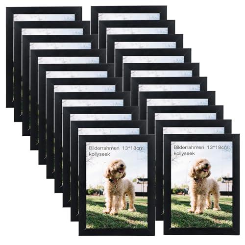 kollyseek 20er Set Bilderrahmen 13x18 cm MDF Bilderrahmen Schwarz Portraitrahmen aus Plexi-Glas, Wohnzimmer zum Aufstellen & Aufhängen - Wand- oder Tischhalterung kollyseek 20er Set Bilderrahmen 13x18 cm MDF Bilderrahmen Schwarz Portraitrahmen aus Plexi-Glas, Wohnzimmer zum Aufstellen & Aufhängen - Wand- oder Tischhalterung von kollyseek