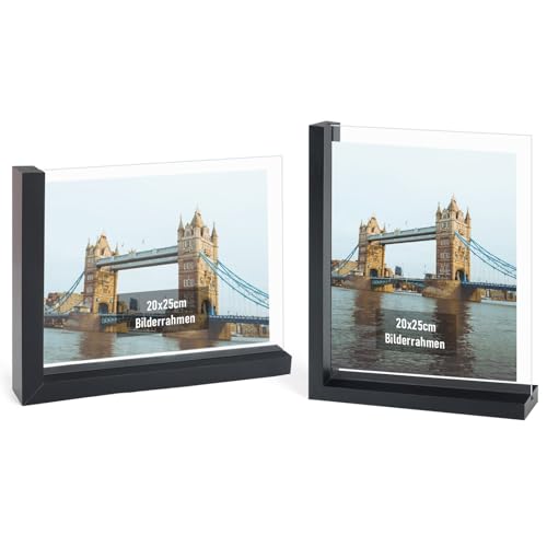 kollyseek 2er Set Bilderrahmen 20x25 cm. L-förmigem MDF Bilderrahmen mit Doppelseitiger nicht zerbrechliches gehärtetes Glas,Vintage-Schwarz kollyseek 2er Set Bilderrahmen 20x25 cm. L-förmigem MDF Bilderrahmen mit Doppelseitiger nicht zerbrechliches gehärtetes Glas,Vintage-Schwarz von kollyseek