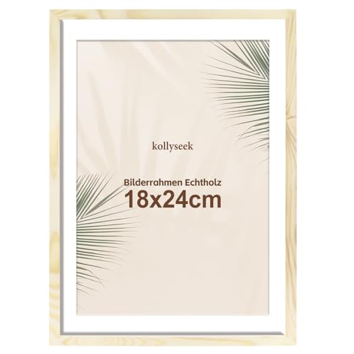 kollyseek Bilderrahmen 18x24cm Echtholz mit Passepartout Holz Rahmen mit Acrylglas Kieferholz Fotorahmen mit Bruchsicherem Acrylglas platten bilderrahmen Wood zimmer deko kollyseek Bilderrahmen 18x24cm Echtholz mit Passepartout Holz Rahmen mit Acrylglas Kieferholz Fotorahmen mit Bruchsicherem Acrylglas platten bilderrahmen Wood zimmer deko von kollyseek
