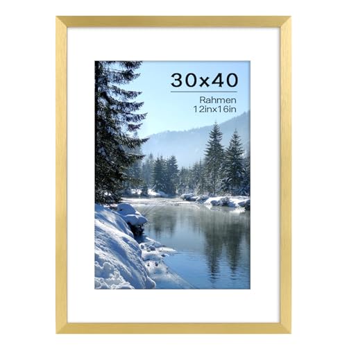 kollyseek Bilderrahmen 30x40cm Golden mit Acrylglas Metallisches Muster Picture frame Posterrahmen Fotowand von kollyseek