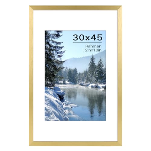 kollyseek Bilderrahmen 30x45cm Golden mit Acrylglas Metallisches Muster Picture frame Posterrahmen Fotowand von kollyseek