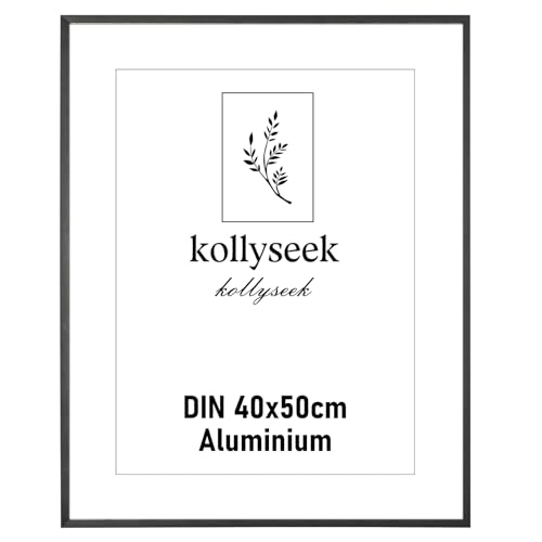 kollyseek Bilderrahmen Aluminium 40 x 50 cm Schwarz Metall Posterrahmen mit bruchsicherem Acrylglas modern Fotorahmen Picture Frame mit Passepartout für Bilder Poster Fotos schwarz kollyseek Bilderrahmen Aluminium 40 x 50 cm Schwarz Metall Posterrahmen mit bruchsicherem Acrylglas modern Fotorahmen Picture Frame mit Passepartout für Bilder Poster Fotos schwarz von kollyseek