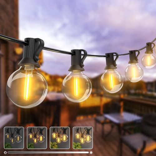 Led Lichterkette Außen 13M -【Timing Dimmbar】 Outdoor Lichterkette Strom mit G40 15+1 Glühbirnen Aussen Wetterfest Warmweiß Lichterkette Glühbirnen Außen für Party Balkon Terrasse Hochzeit Garten von kolpop