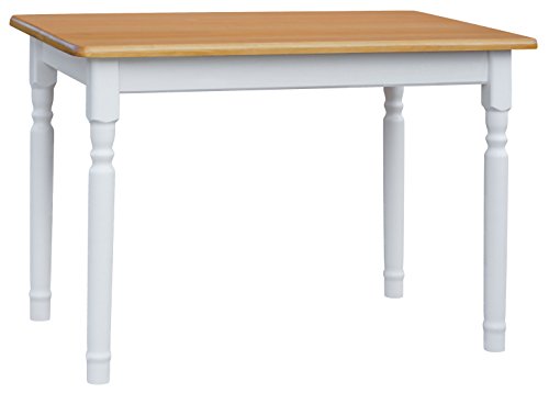 k koma Esstisch 100x70cm Küchentisch Tisch MASSIV Kiefer Holz weiß - Alder Landhausstil NEU von k koma