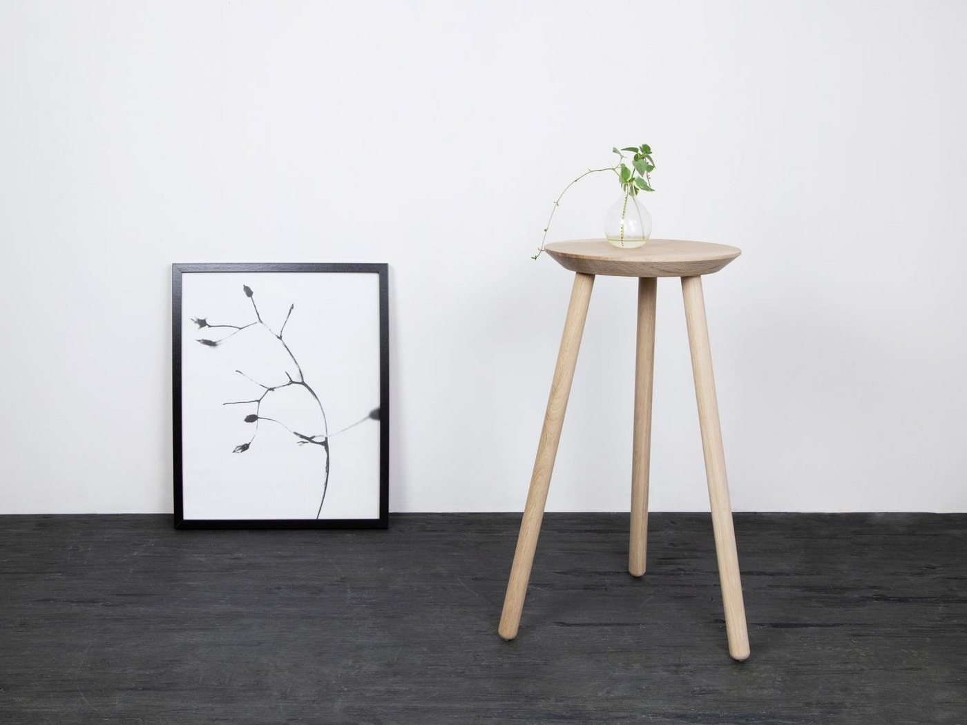 kommod Beistelltisch CHEERS, Ablage, kleiner Holztisch – 30 x 61 cm – Eiche massiv natur von kommod