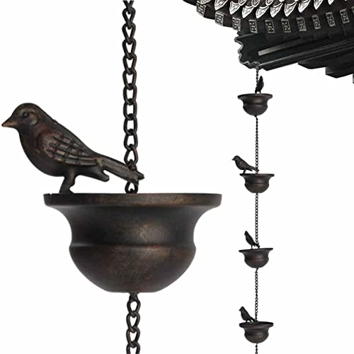 komsoup 2 Stück Regenkette - Regenführungskette Für Dachrinne, Regenfänger Ablaufkette Mit 8 Vögeln, Hängende Regenkette Aus Metall, Regenkette Gartenornament Für Regenfänger Im Freien komsoup 2 Stück Regenkette - Regenführungskette Für Dachrinne, Regenfänger Ablaufkette Mit 8 Vögeln, Hängende Regenkette Aus Metall, Regenkette Gartenornament Für Regenfänger Im Freien von komsoup