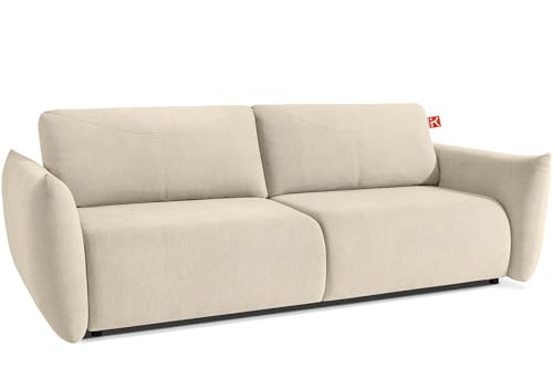 konsimo 3-Sitzer LAVIS Schlafsofa, mit Wellenfedern, Modern, hergestellt in der EU mit Bettfunktion und Bettkasten, Mega große Liegefläche (200 cm x 140 cm), mit Schlaffunktion von konsimo
