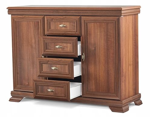konsimo Imperio Kommode, 4 Schubladen, 2 Türen, 2 Einlegeböden, 128x97x46 cm von konsimo