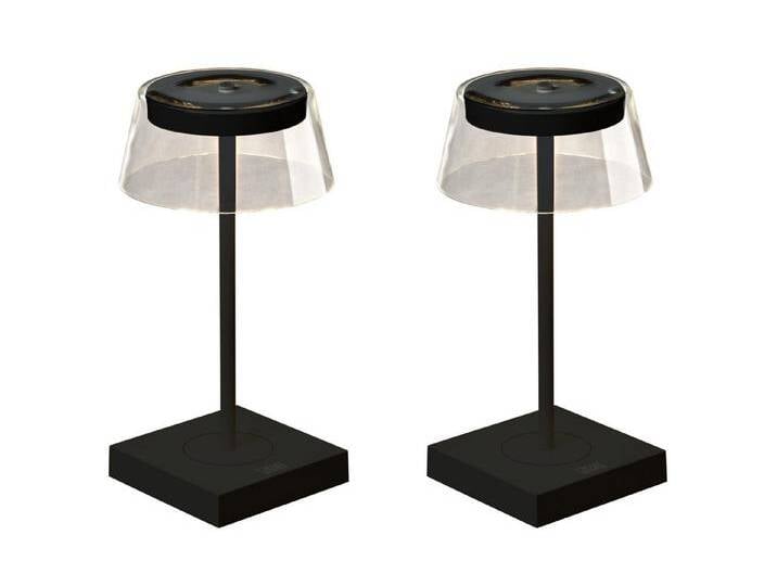 KONSTSMIDE LED Außen-Tischleuchte, USB-Ladefunktion, LED fest integriert, warmweiß, 2er Set Akku kabellos & ohne Strom-anschluss Terrassenleuchten H 27cm von konstsmide