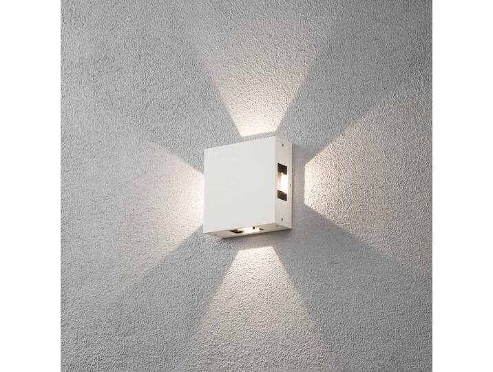 Konstsmide LED Aussenwandleuchte Cremona, weiß / opal, Aluminium, Skandinavisch, LED Wandleuchte außen von konstsmide