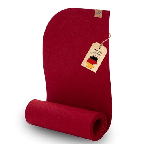 kontor28® - Design Tischläufer Filz 100% Made IN Germany aus Upcycling-PET Filz | Tischläufer in 100x30 cm waschbar, Kratz- und hitzebeständig | Tischläufer Rot für Indoor & Outdoor von kontor28