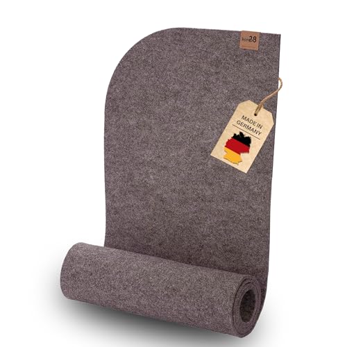 kontor28® - Design Tischläufer Filz 100% Made IN Germany aus Upcycling-PET Filz | Tischläufer in 150x30 cm waschbar, Kratz- und hitzebeständig | Tischläufer Braun für Indoor & Outdoor von kontor28